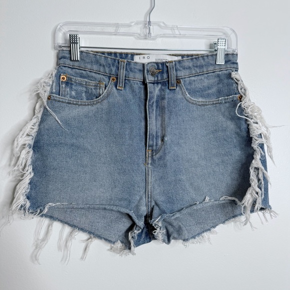 IRO Pants - IRO Distressed Light Wash High‎ Waisted Jean Shorts Soft Denim Size 26